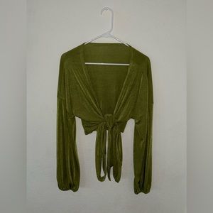 Long sleeve wrap top